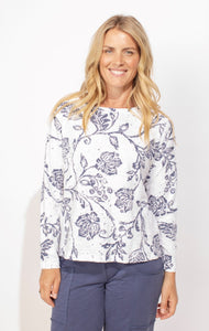 Long Sleeve Floral Cotton Tee
