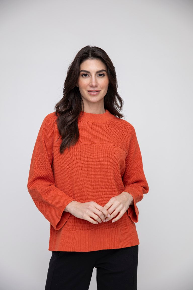 Knit Dolman Funnel Neck Top