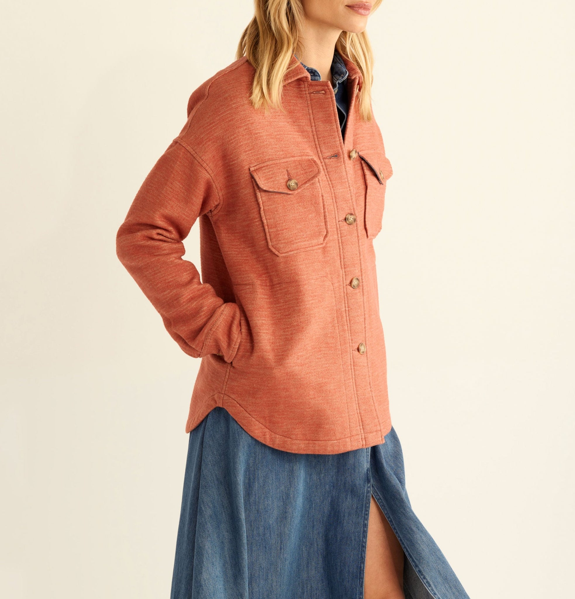 Cotton Shacket | Redwood