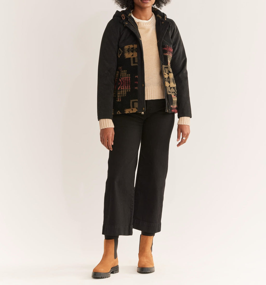 Blanca Corduroy Berber Fleece Jacket | Black Olive Chief Joseph