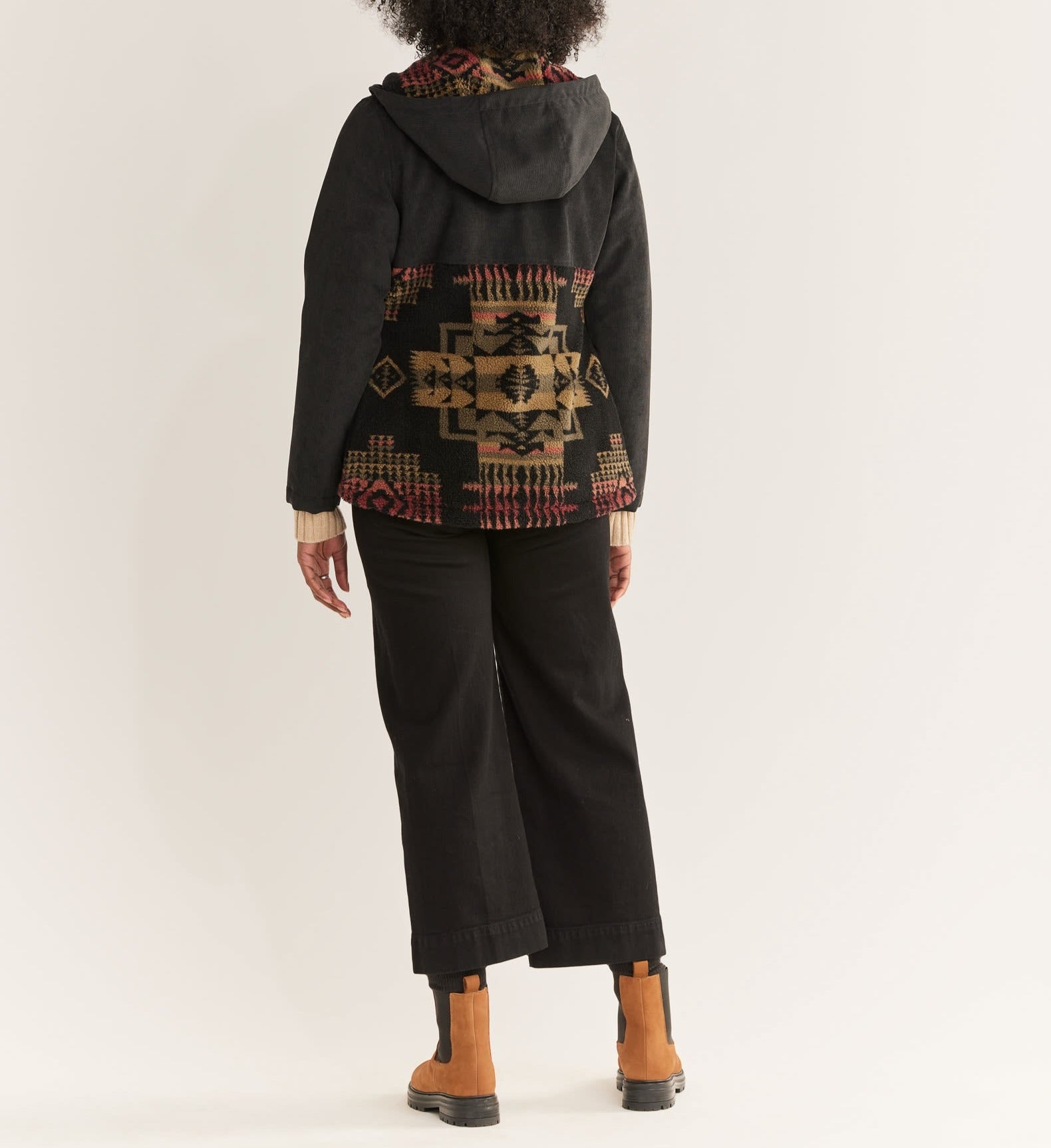 Blanca Corduroy Berber Fleece Jacket | Black Olive Chief Joseph