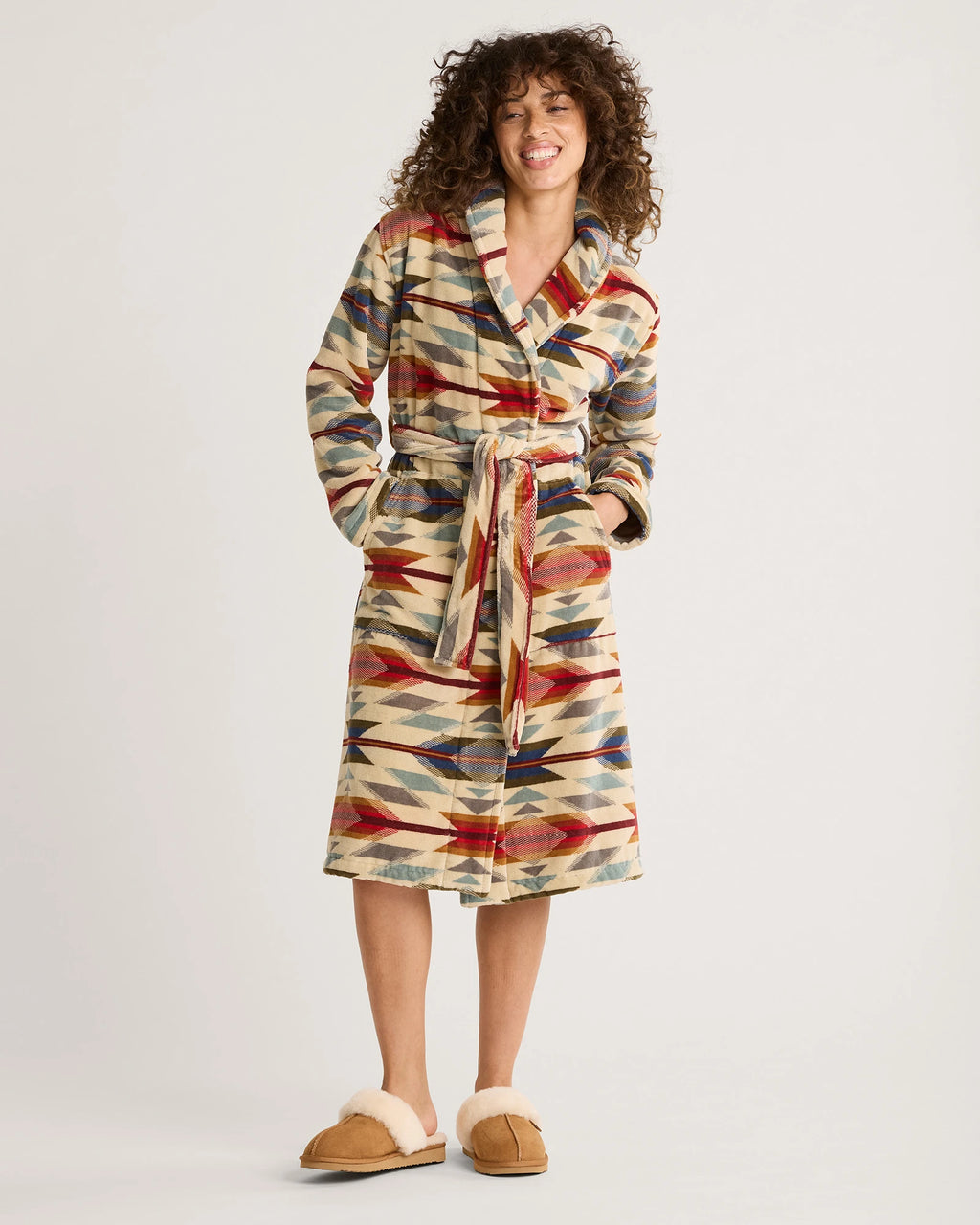 Pendleton Women's Wyeth Trail Cotton Terry Velour Bathrobe