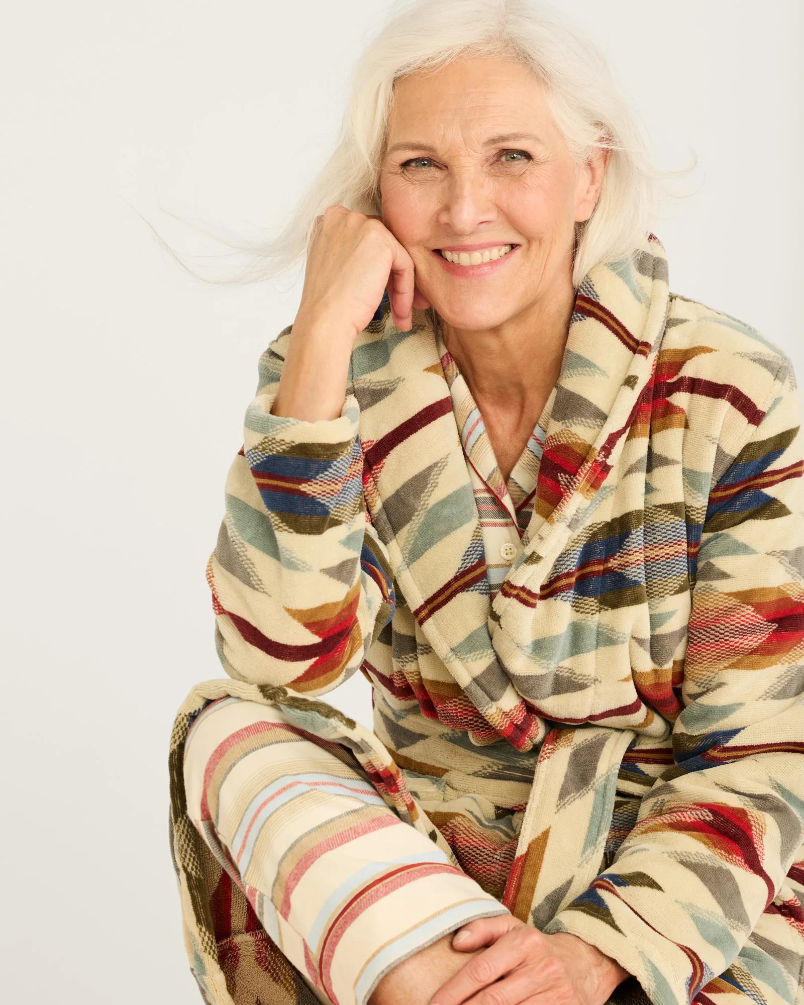 Pendleton Women's Wyeth Trail Cotton Terry Velour Bathrobe