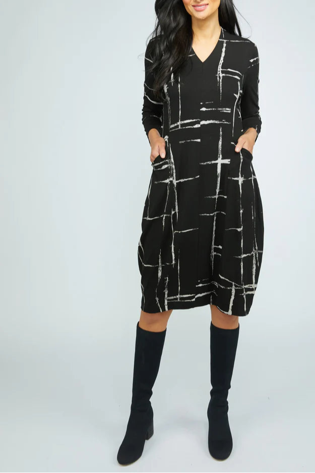 Arthouse Grid Cocoon Dress