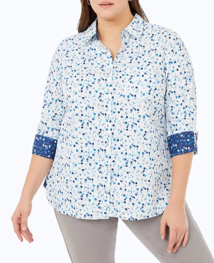 Water Color Dots Long Shirt | Blue Watercolor