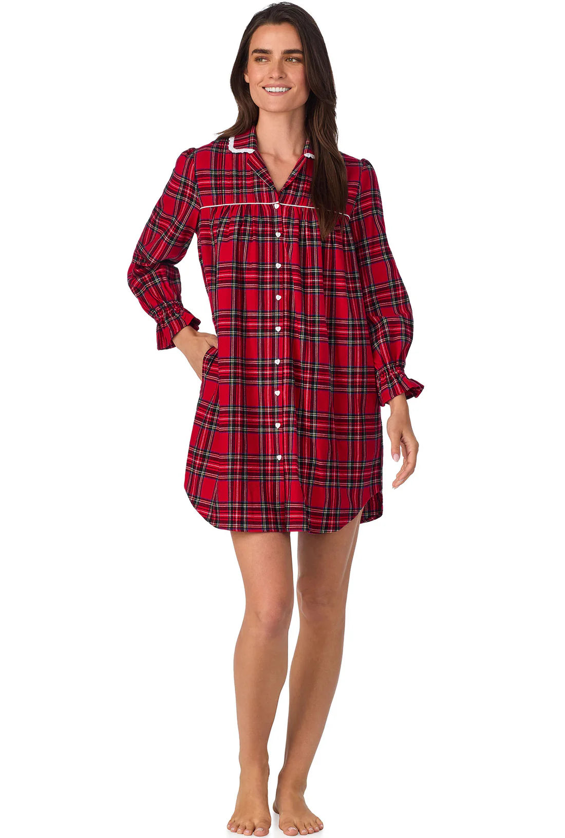 Red Tartan Flannel Nightshirt