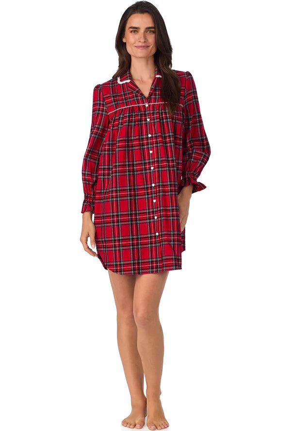Red Tartan Flannel Nightshirt