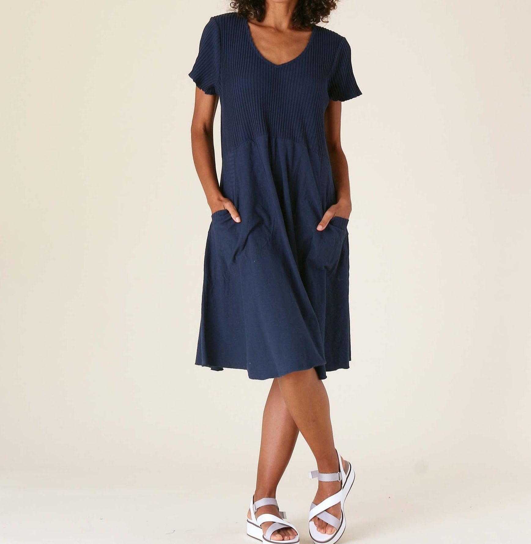 V-Neck Dress | Navy