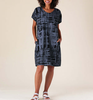 Tie Dye Shift Dress | Black