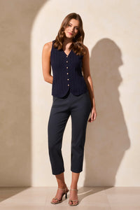 Button-Up Sweater Vest With Wood Buttons