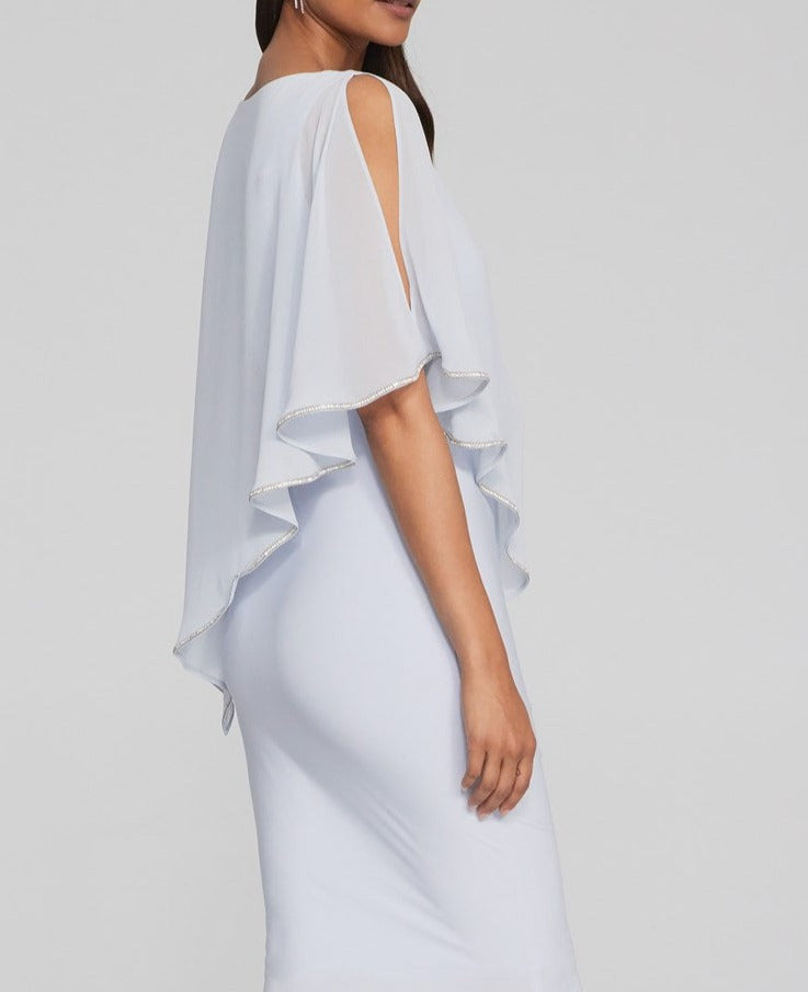 Layered Dress With Cape Overlay | Celestial Blue