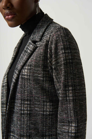 Plaid Jacquard Long Blazer