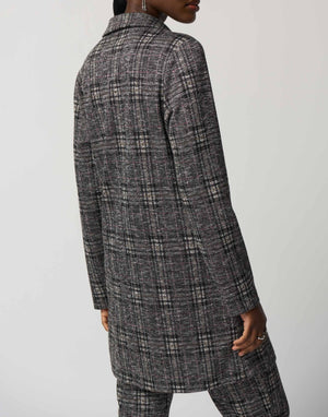 Plaid Jacquard Long Blazer