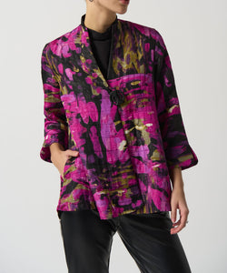 Abstract Print Trapeze Jacket