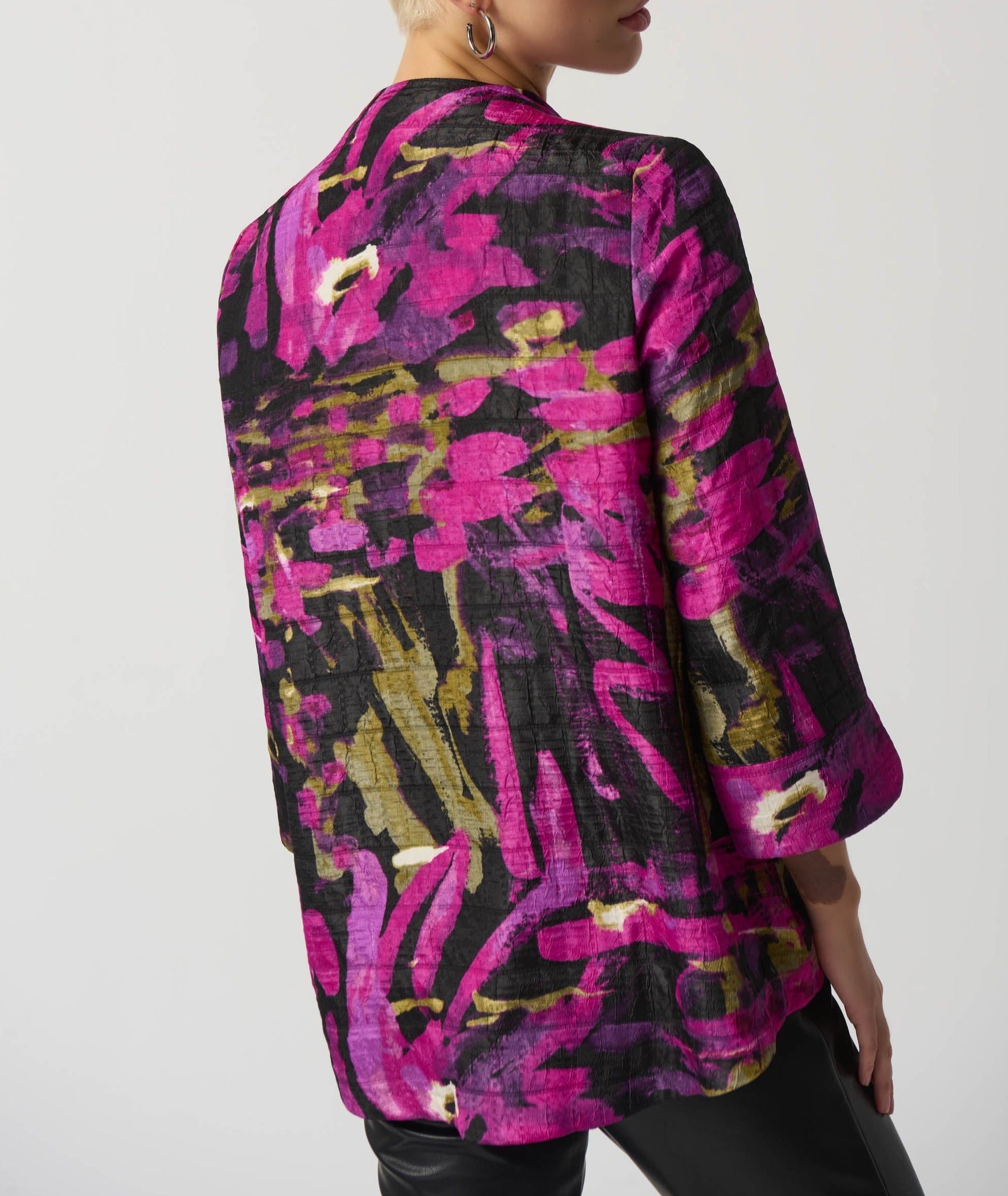 Abstract Print Trapeze Jacket