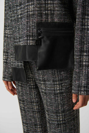 Plaid Long Sleeve Top | Black
