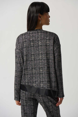 Plaid Long Sleeve Top | Black