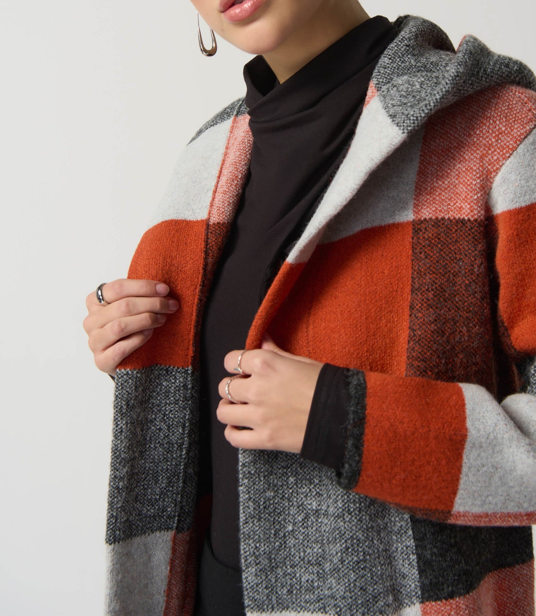 Plaid Jacquard Coat
