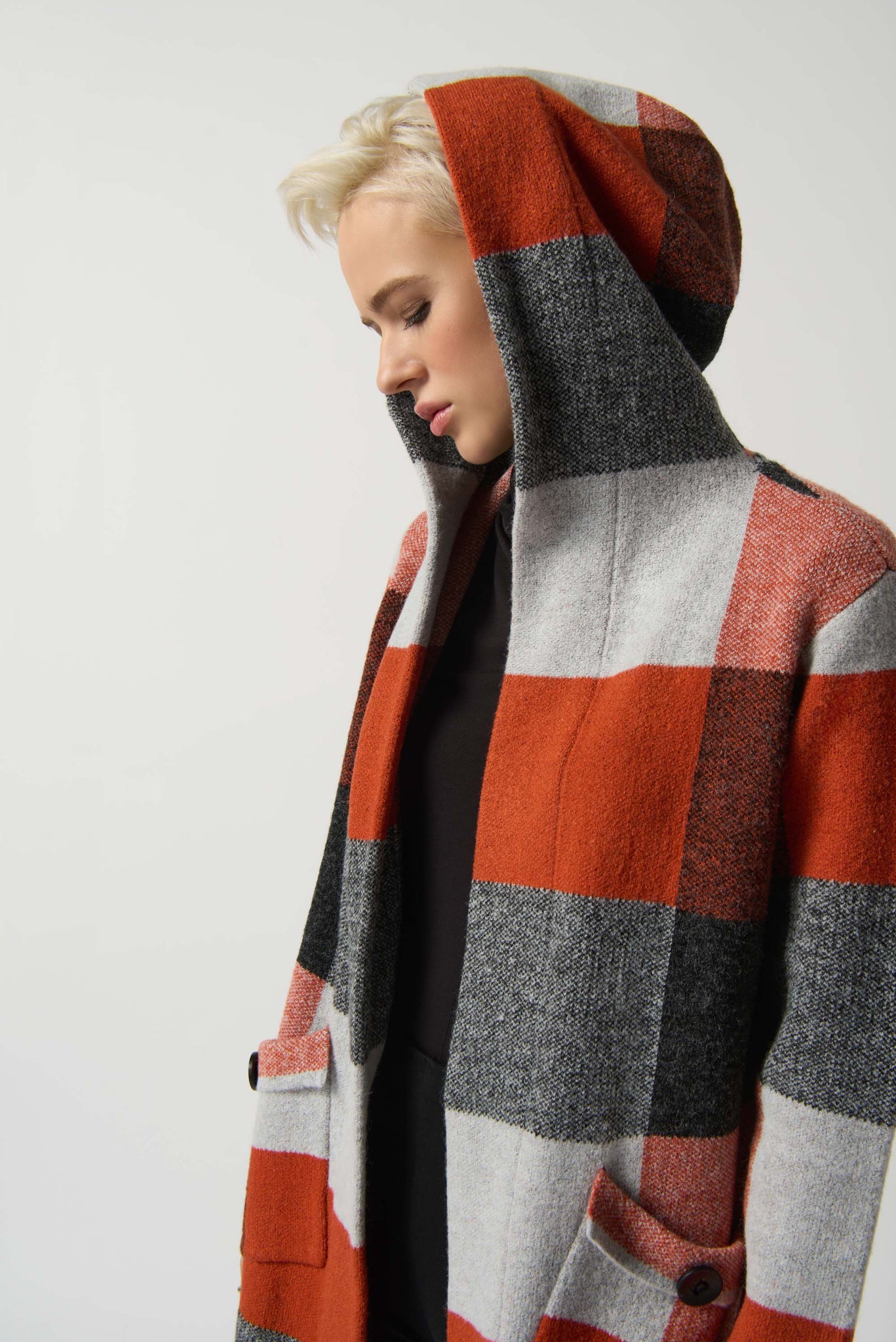 Plaid Jacquard Coat