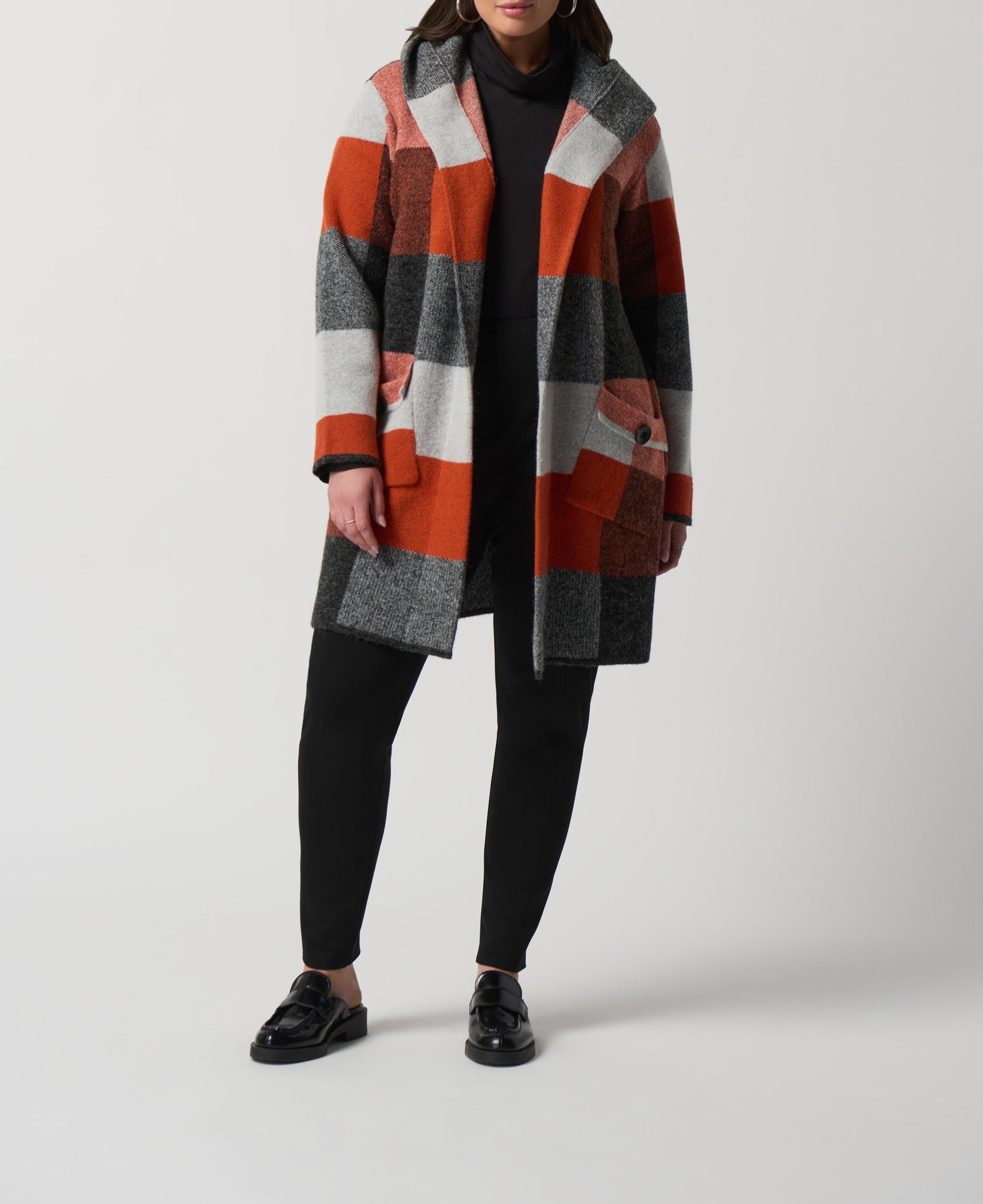 Plaid Jacquard Coat