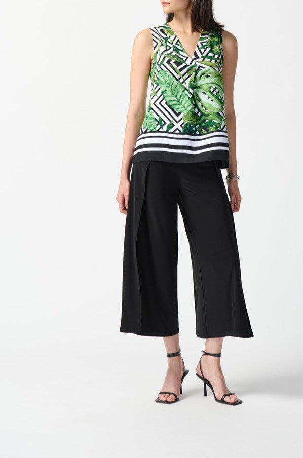 Tropical Print Flared Top