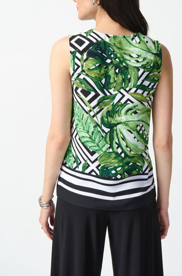 Tropical Print Flared Top