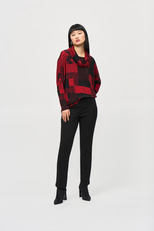 Silky Knit Patchwork Print Boxy Top