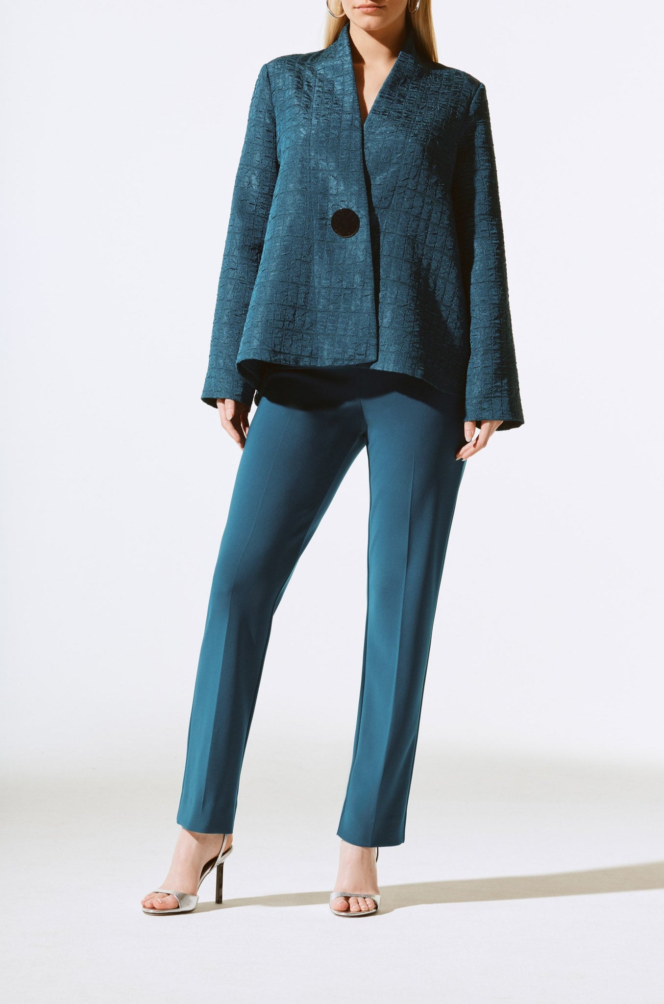 Textured Jacquard Trapeze Jacket