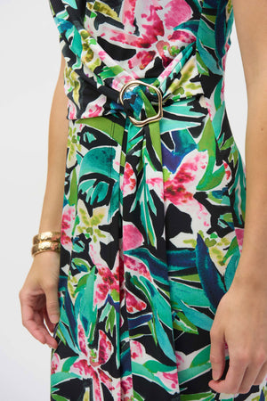 Tropical Knit Sheath Dress