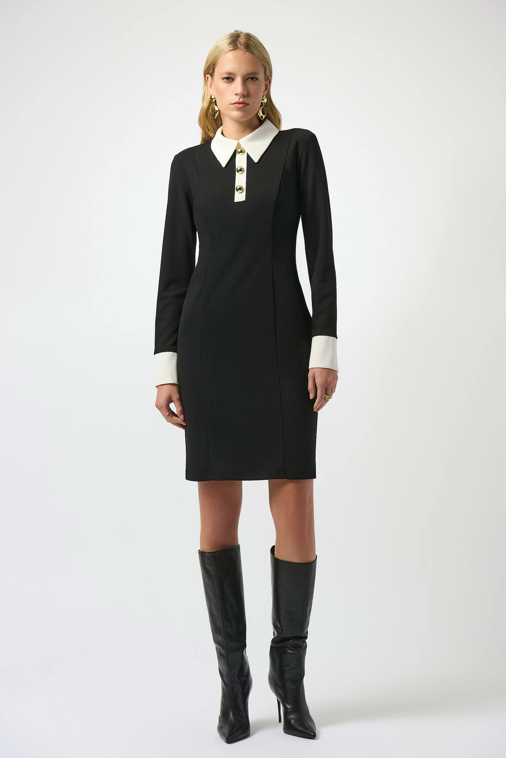 Scuba Crepe Color-Block Shift Dress