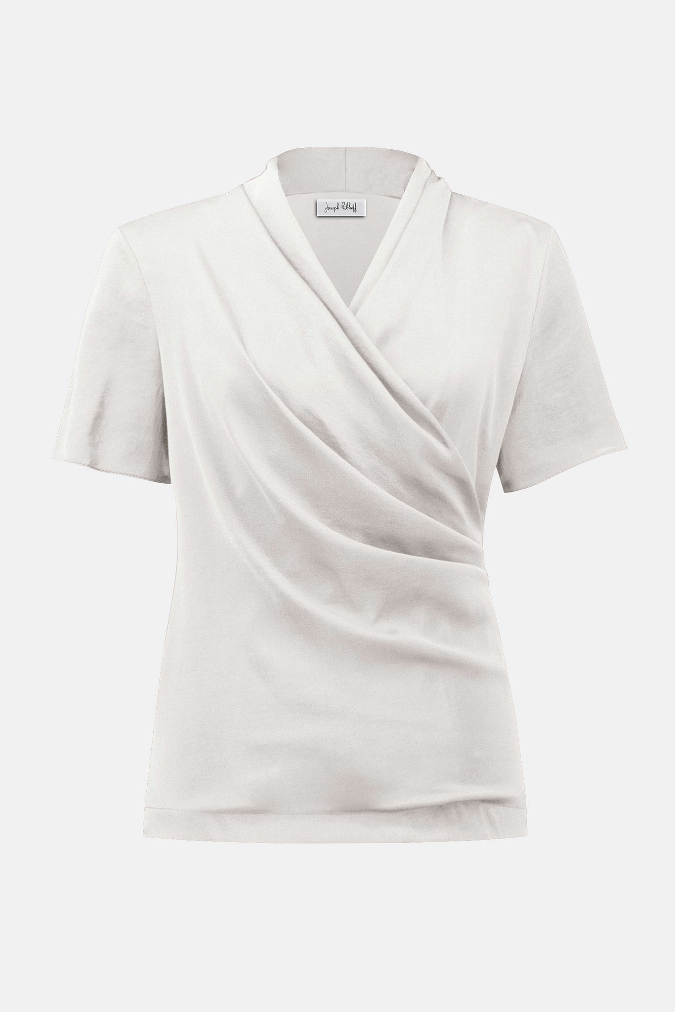 Recycled Satin And Silky Knit Wrap Top