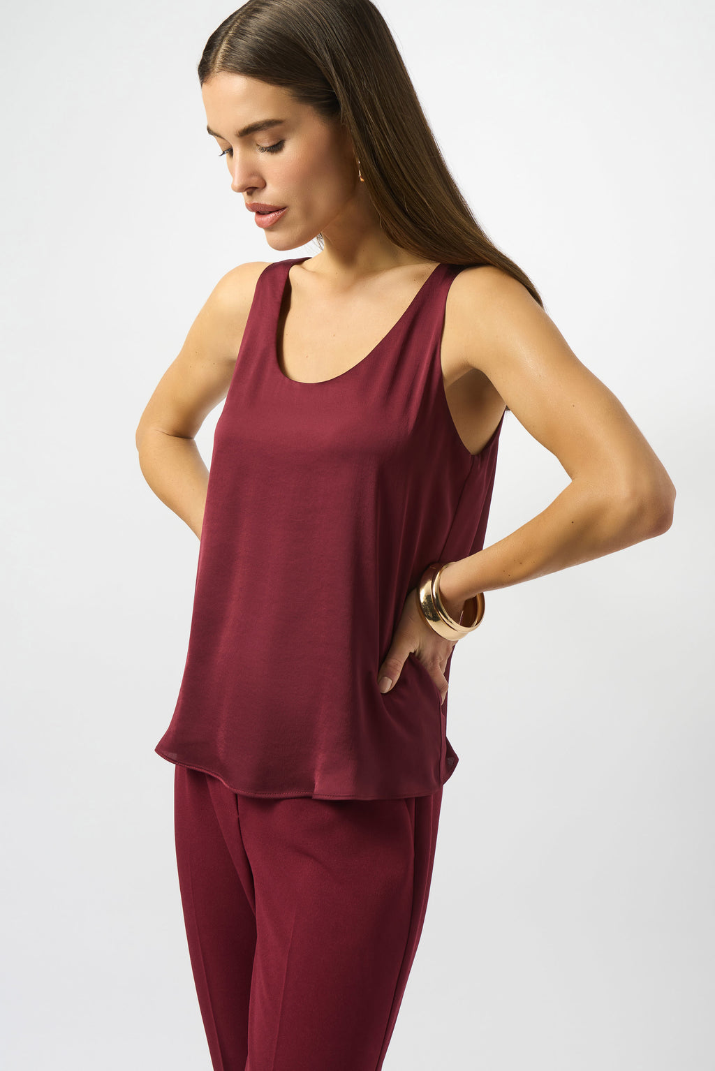 Recycled Hammered Satin Sleeveless Top