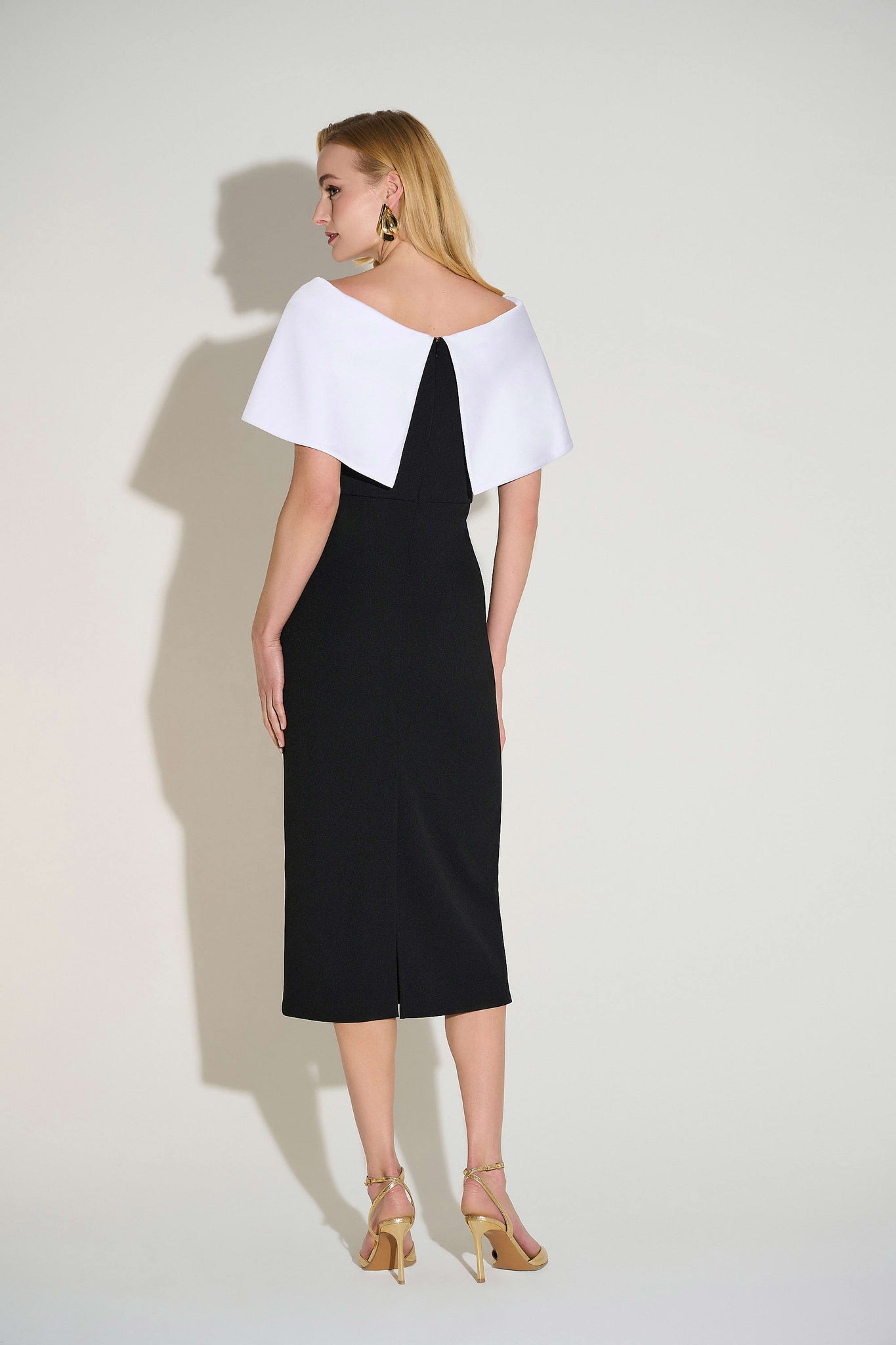 Crepe/Satin Off the Shoulder Dress