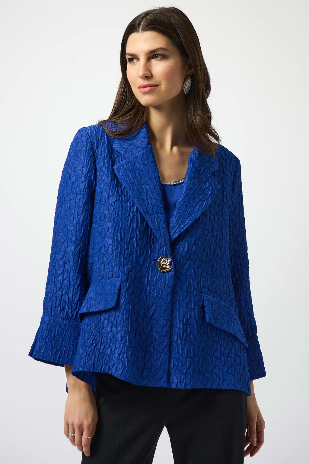Textured Jacquard Swing Jacket