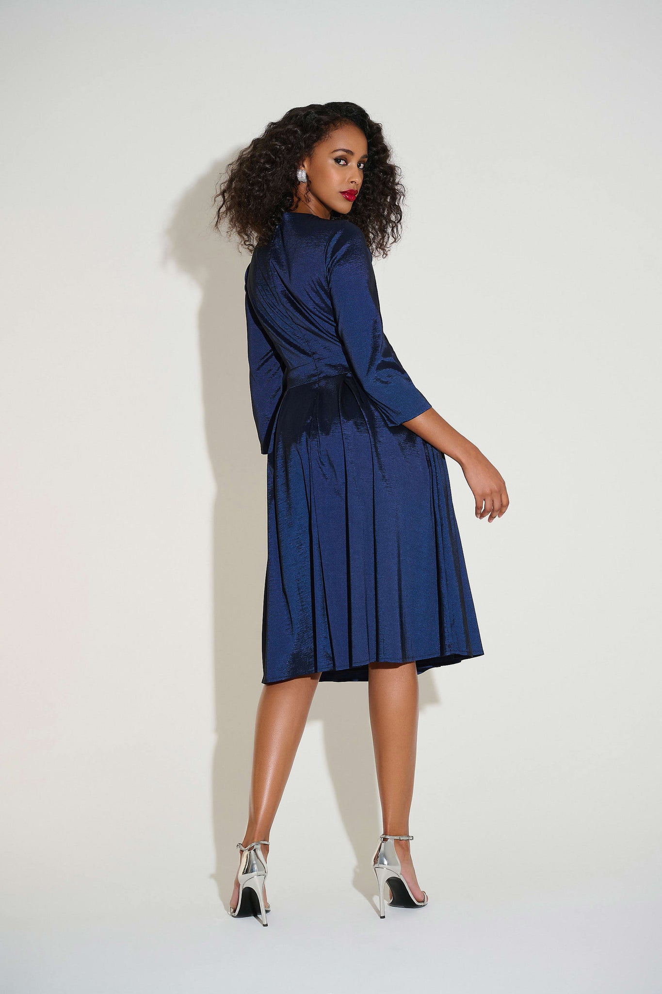 Stretch Taffeta Fit & Flare Dress