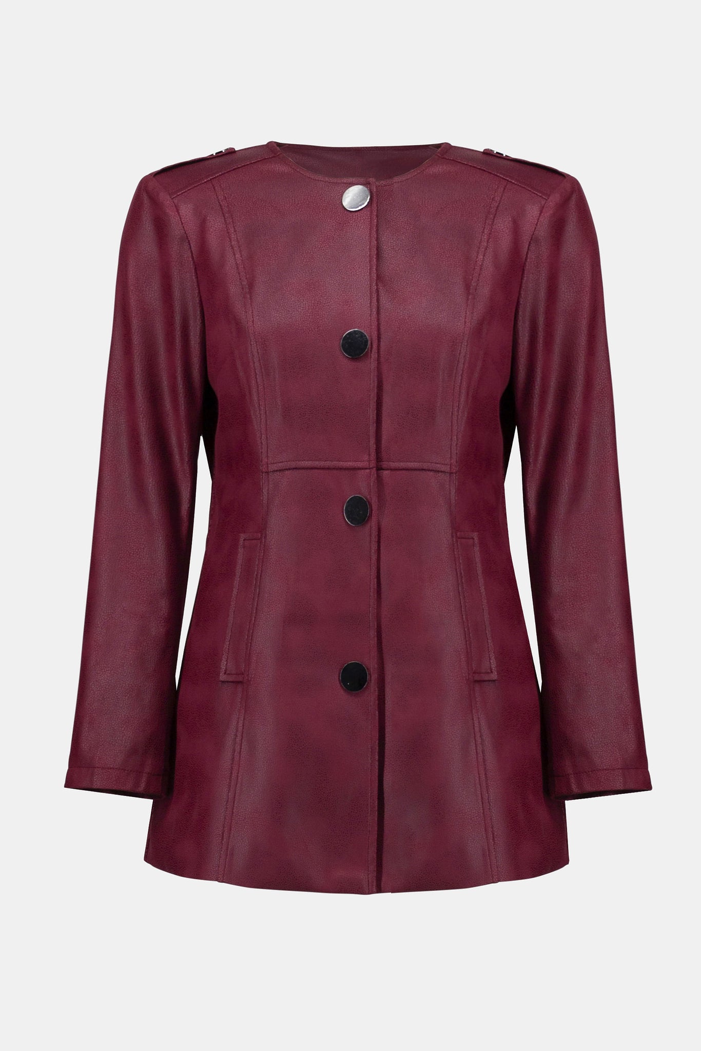 Foiled Faux Suede Fitted Jacket