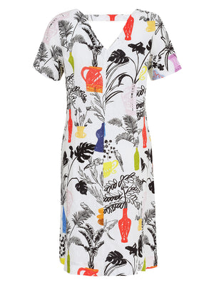 Short Sleeve Linen Planter Dress