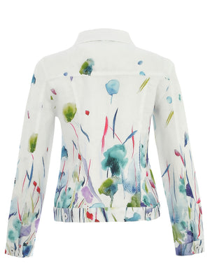Floral Art Linen Jacket