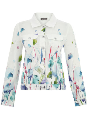 Floral Art Linen Jacket