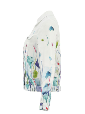 Floral Art Linen Jacket