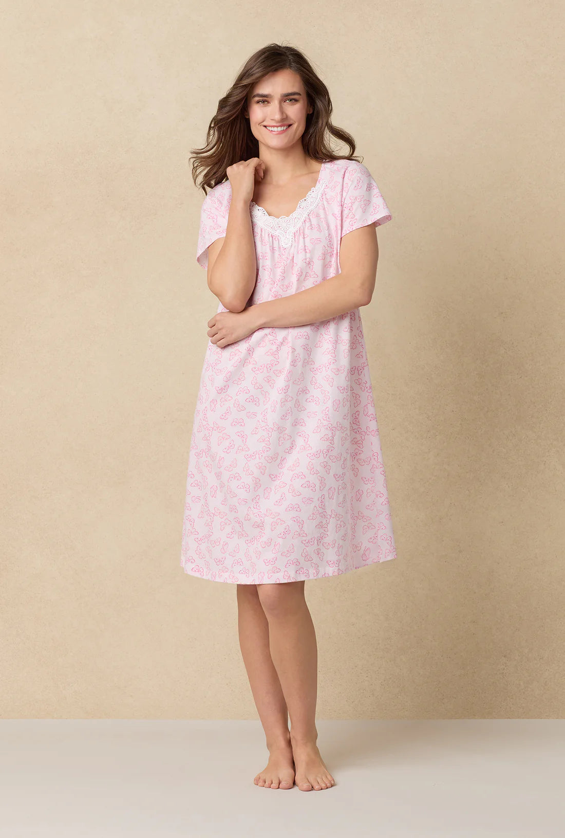 Pink Butterfly Cotton Waltz Nightgown