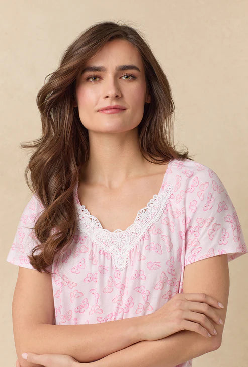 Pink Butterfly Cotton Waltz Nightgown