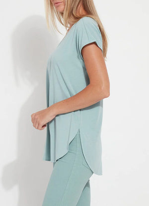 Gina V Neck Top | Morning Blue