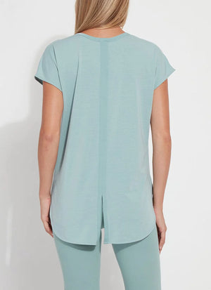 Gina V Neck Top | Morning Blue