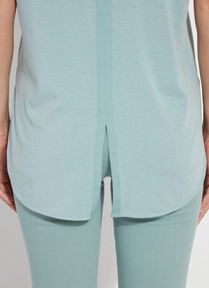 Gina V Neck Top | Morning Blue