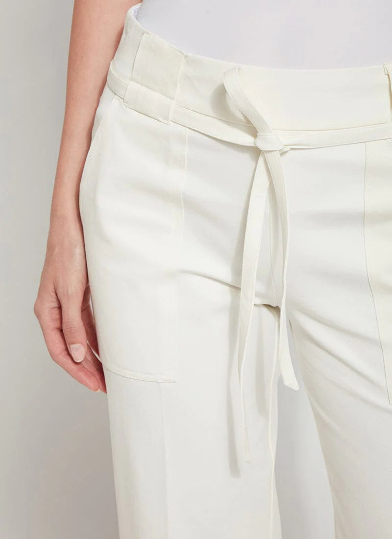 Hallie Cropped Wide Leg Pant | Off White