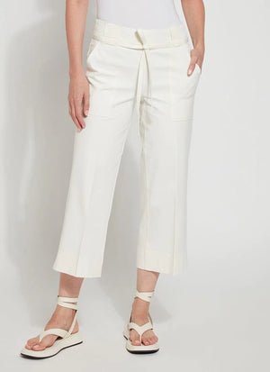 Hallie Cropped Wide Leg Pant | Off White
