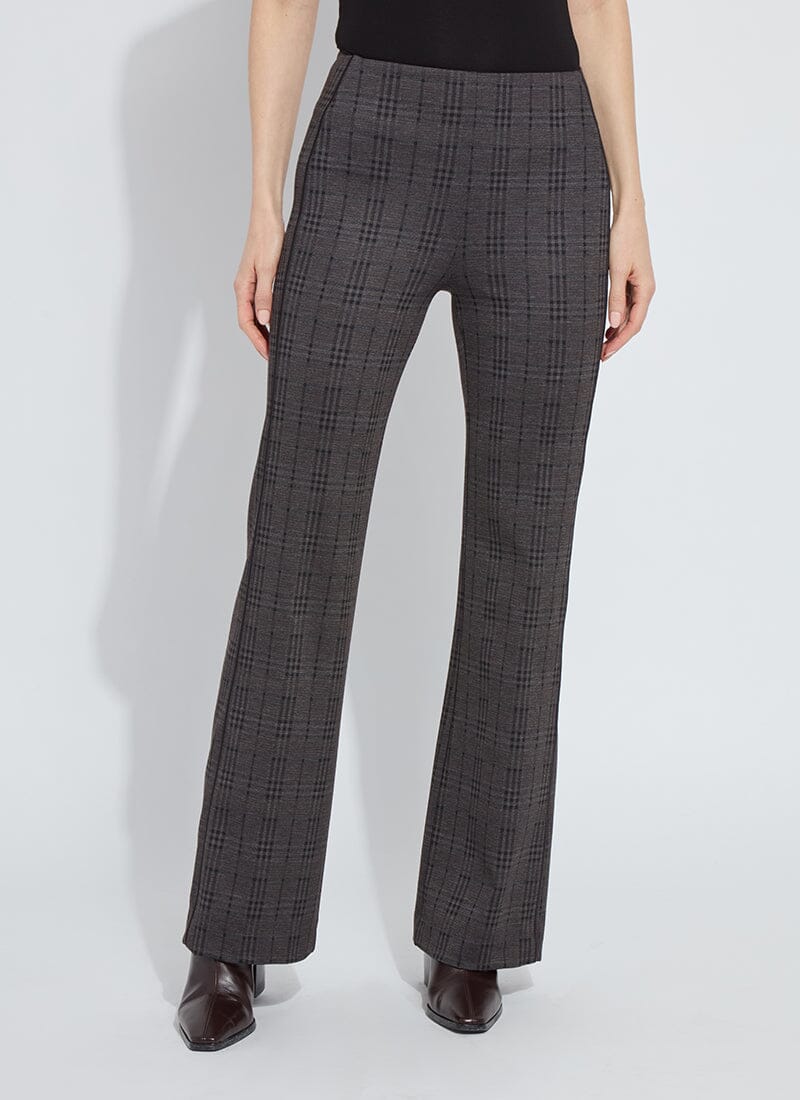 Patterned Hi Waist Ponte Trouser w Satin Piping