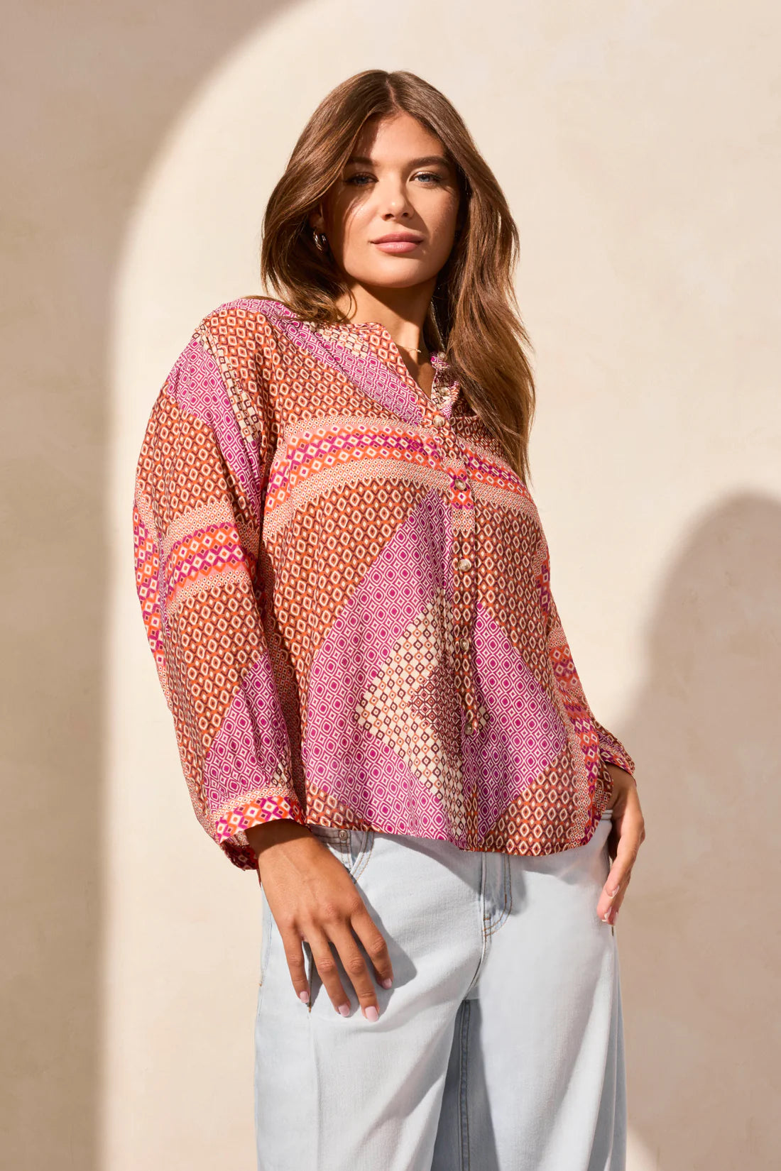 Flowy Dolman Sleeve Blouse