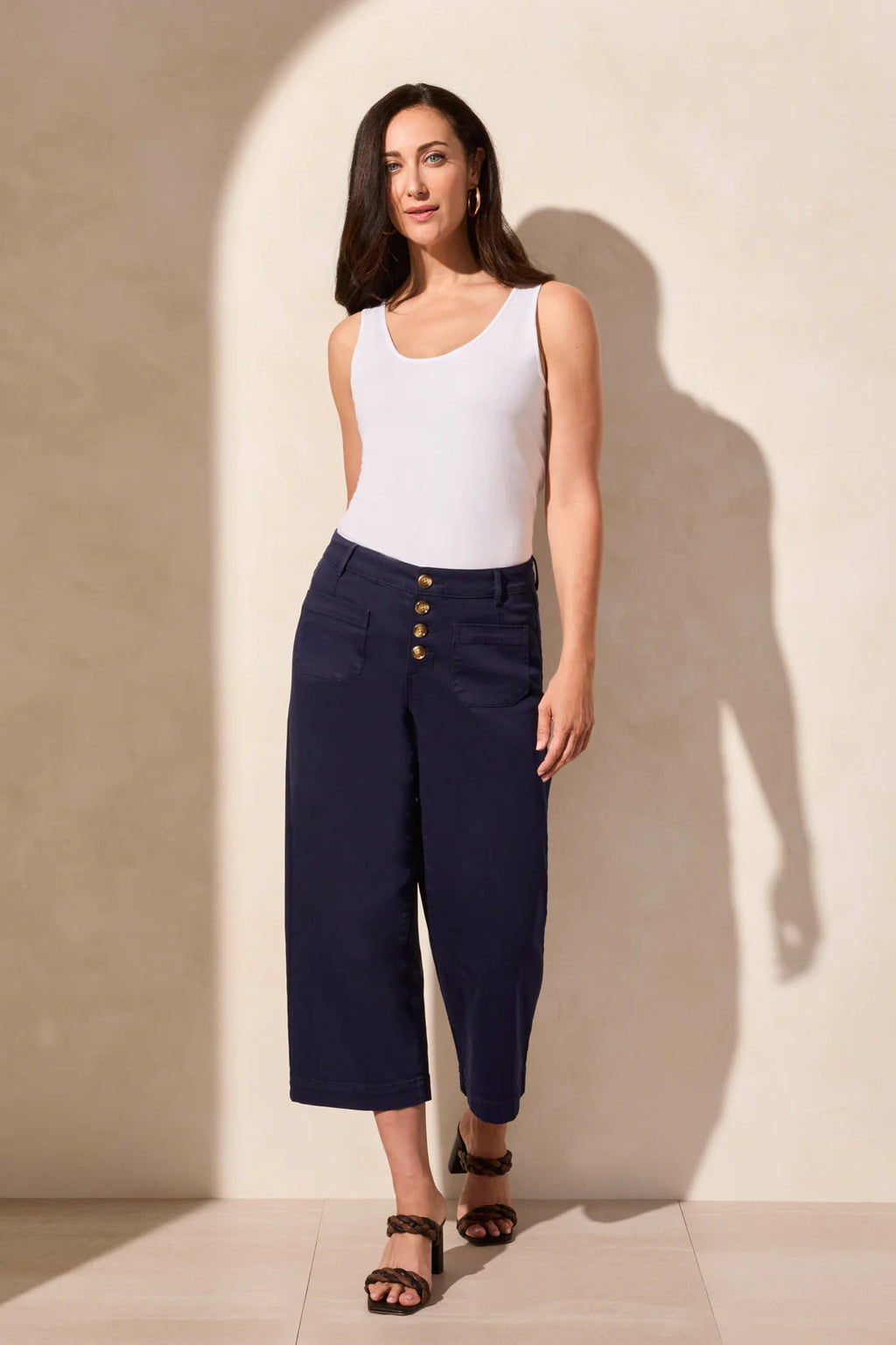 Audrey Comfort Stretch Cropped Wide Leg Jeans